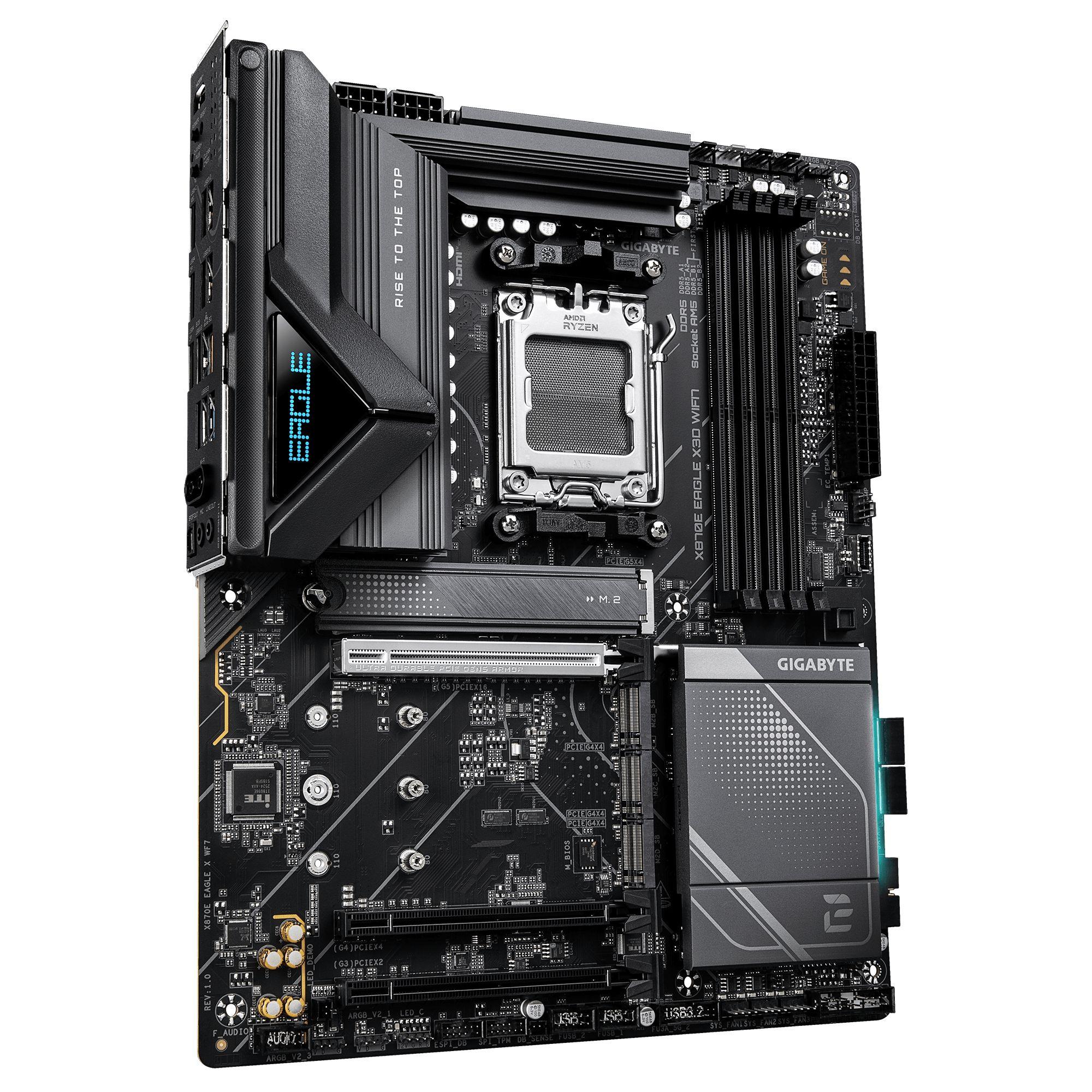 Motherboard GIGABYTE X870E EAGLE X3D WIFI7 (AM5 - ATX - Duplo canal - Preto), miniatura 3