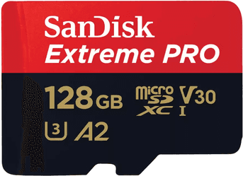 Cartão de Memória SANDISK Extreme PRO SDSQXCD-128G-GN6MA (128GB - Classe 10 - Até 200 MB/s - Preto e Vermelho)