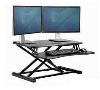 Suporte de Secretária Elevável FELLOWES Lotus Corsivo (17 kg - Preto)