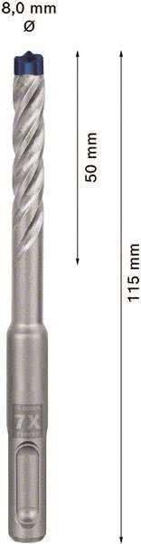 Broca para Martelo Perfurador BOSCH EXPERT SDS plus-7X 2608900087 (Carboneto maciço com 4 arestas)