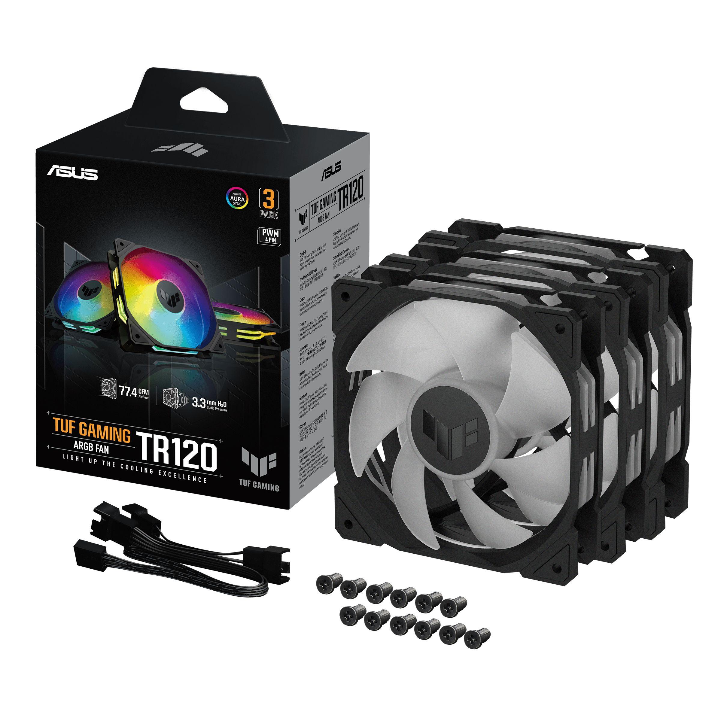 Ventoinhas para Caixa PC ASUS TUF Gaming TR120 ARGB 3IN1 (Preto) — miniatura 9