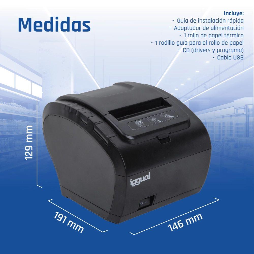 Impressora Térmica de Talões IGGUAL TP8002 (80 mm - Térmica directa - Com fios - Preto) — miniatura 5