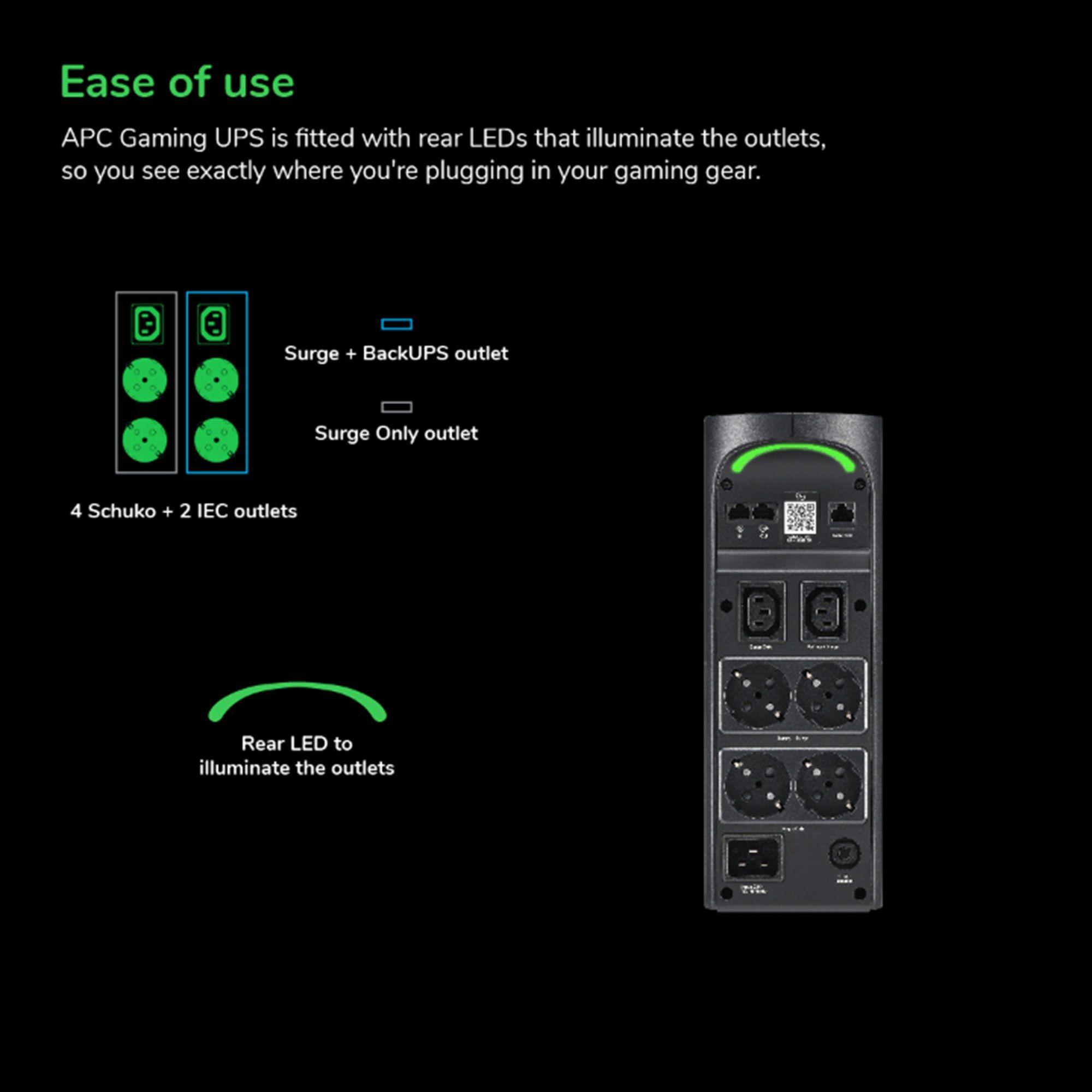 UPS Interativa Gaming APC BGM2200B-GR (Cabo USB - Tipo F - Preto) — miniatura 16