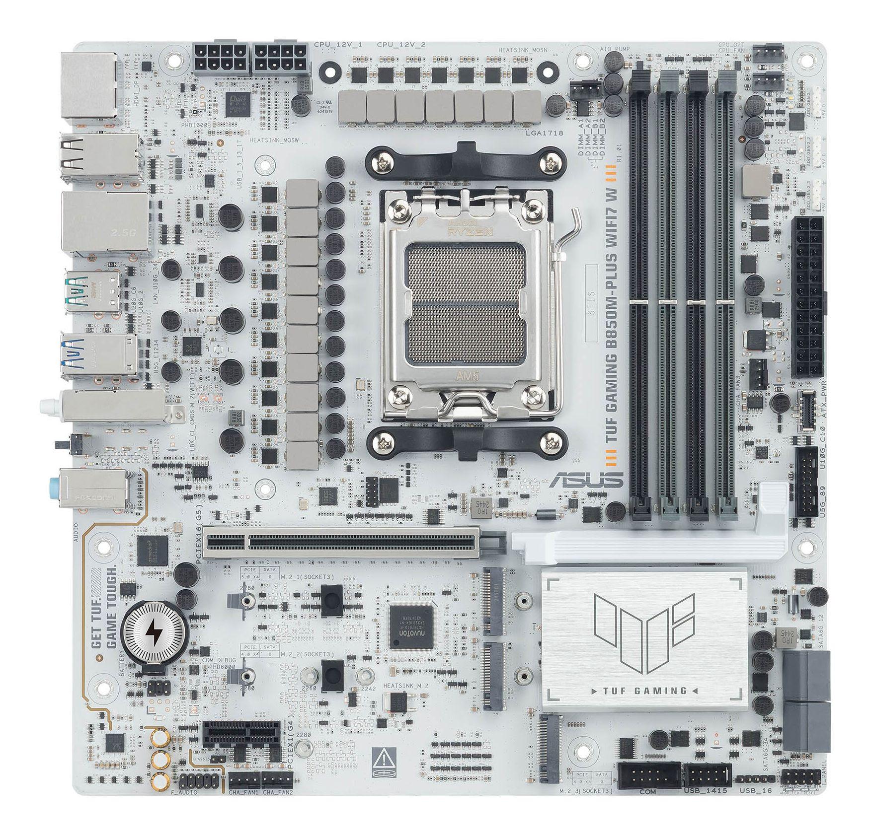 Motherboard ASUS TUF GAMING B850M-PLUS WIFI7 W (AM5 - micro ATX - Duplo canal - Branco), miniatura 9
