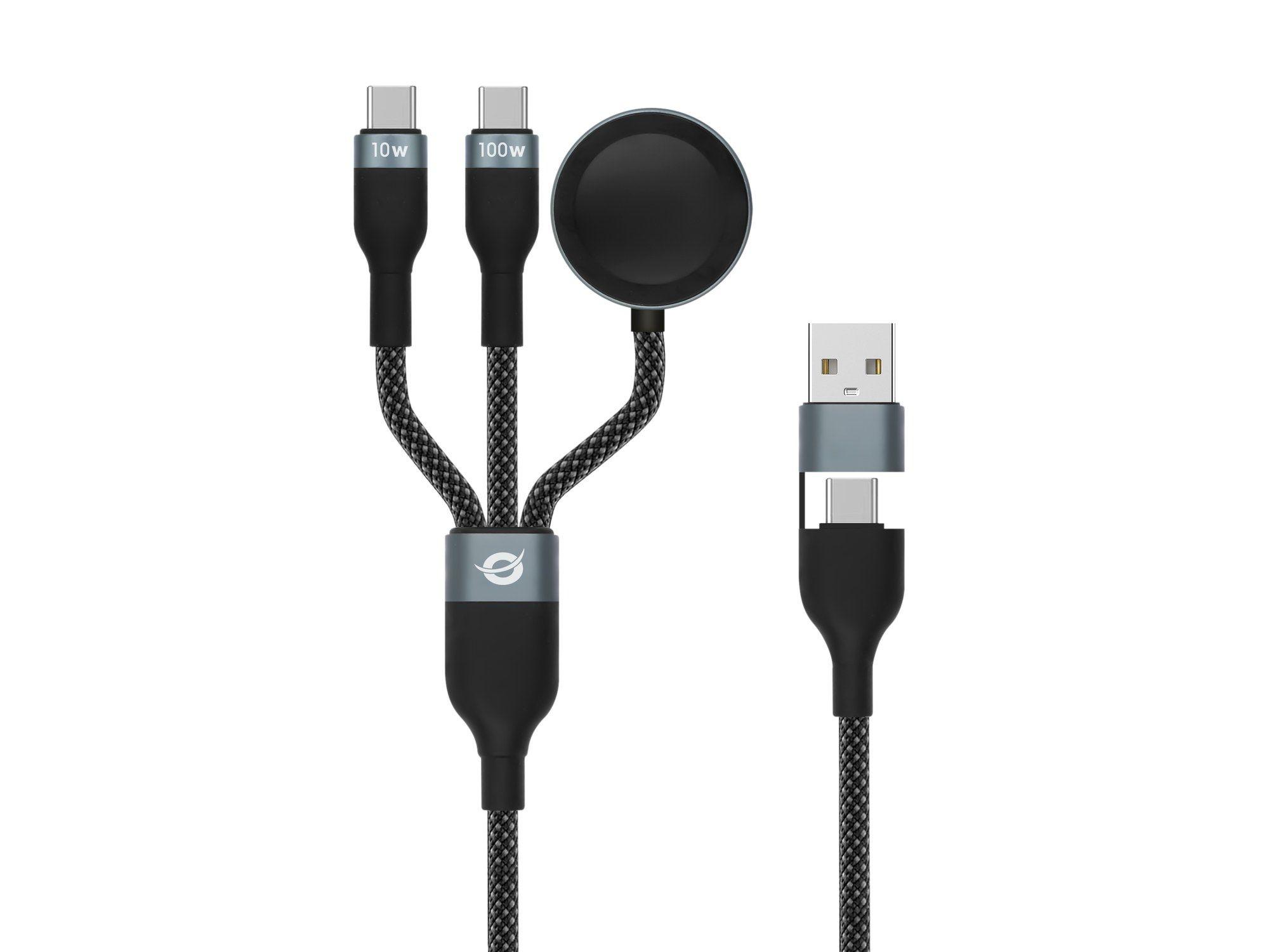 Cabo USB-A para 2x USB-C CONCEPTRONIC ETTA08B15 (1,5 m - 2 x USB C - USB A - Preto)
