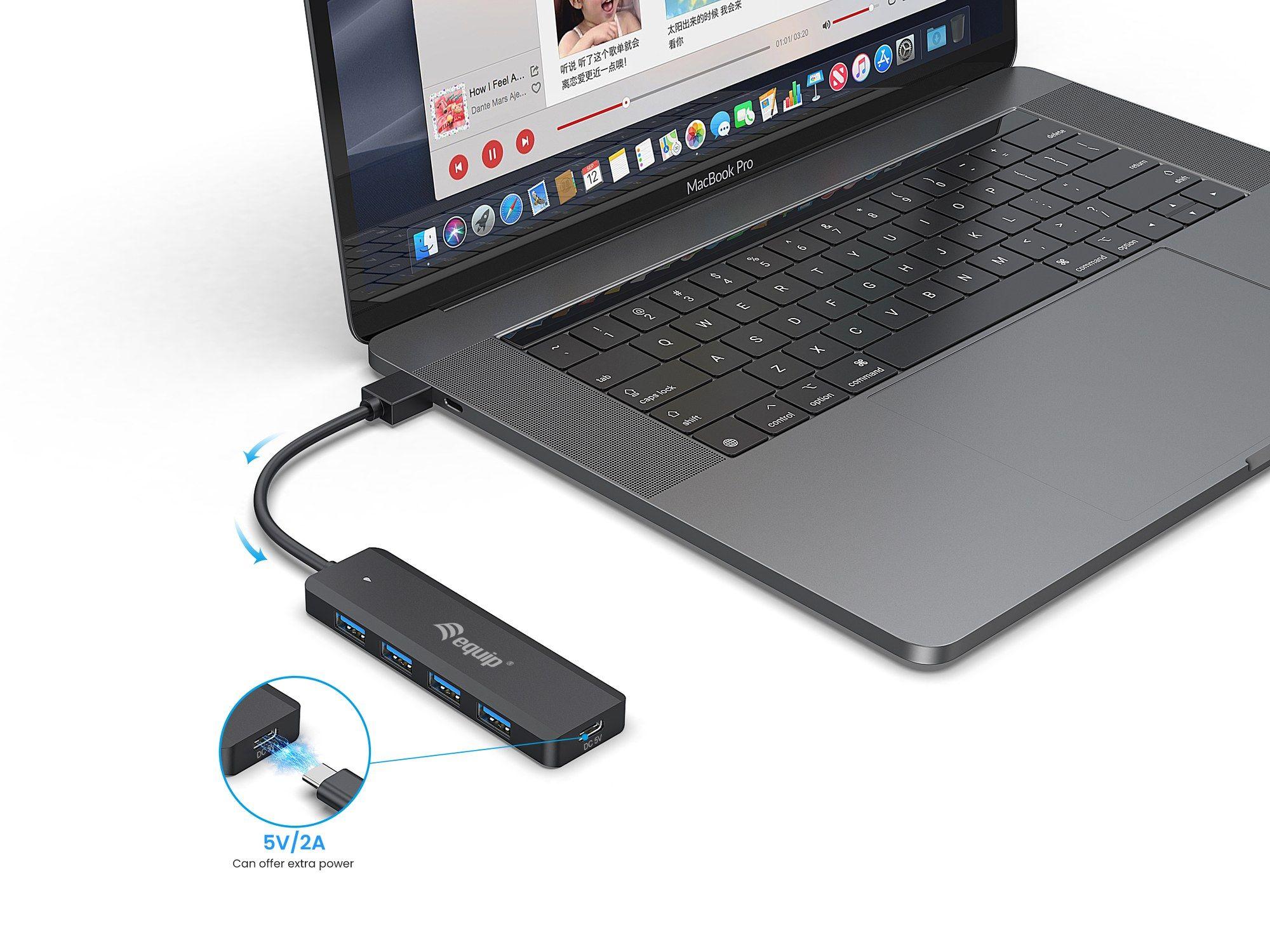 Hub USB EQUIP 128959 (0,15 m - Preto) — miniatura 4