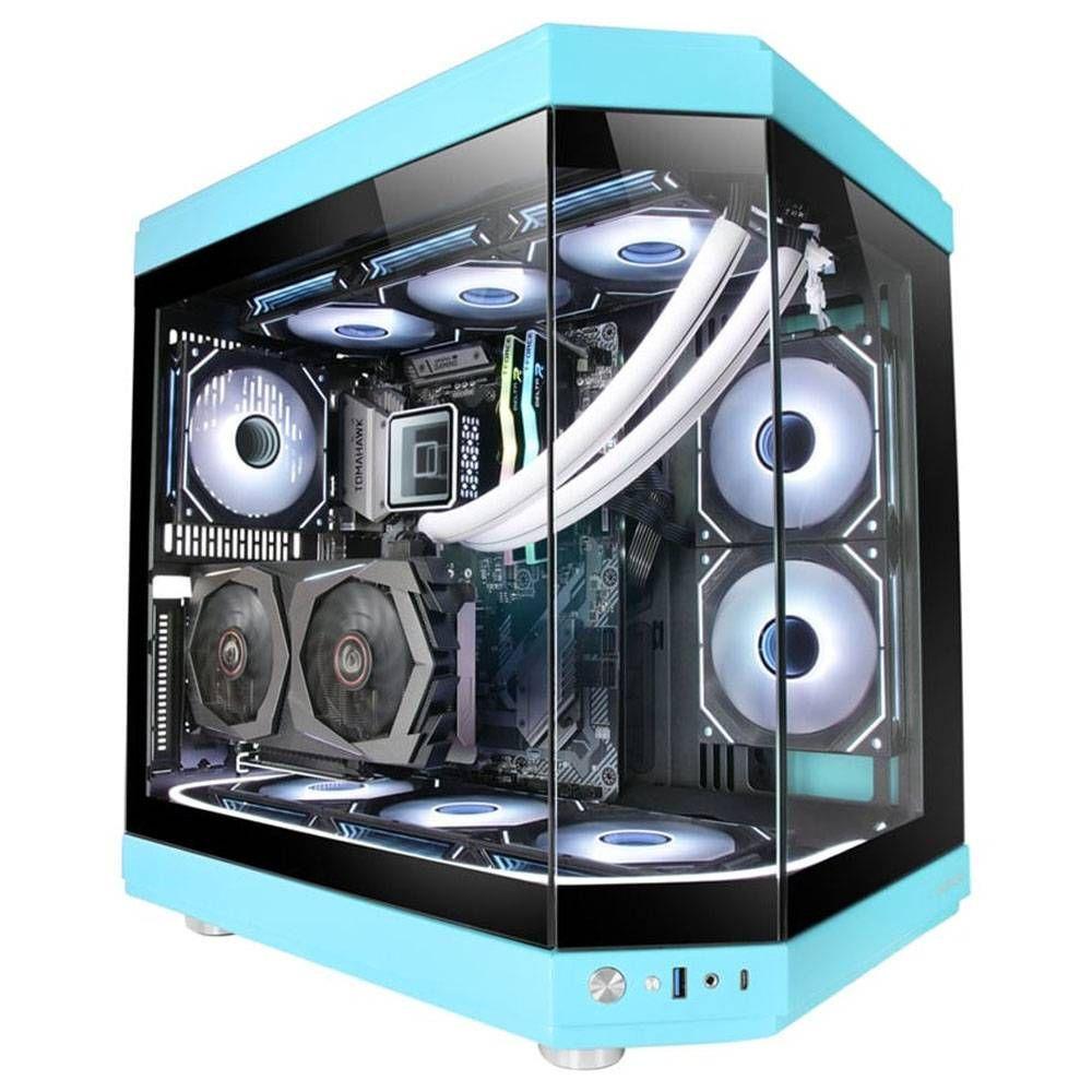 Caixa PC Gaming MARS GAMING MC-3T (ATX, micro-ATX, Mini-ITX - Midi Tower - 18,5 cm - Azul) — miniatura 3