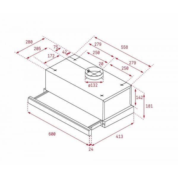 Exaustor de Encastre Telescópico TEKA TL6310W (Altura 18,1 cm - 60 cm - 18 cm - Branco) — miniatura 2