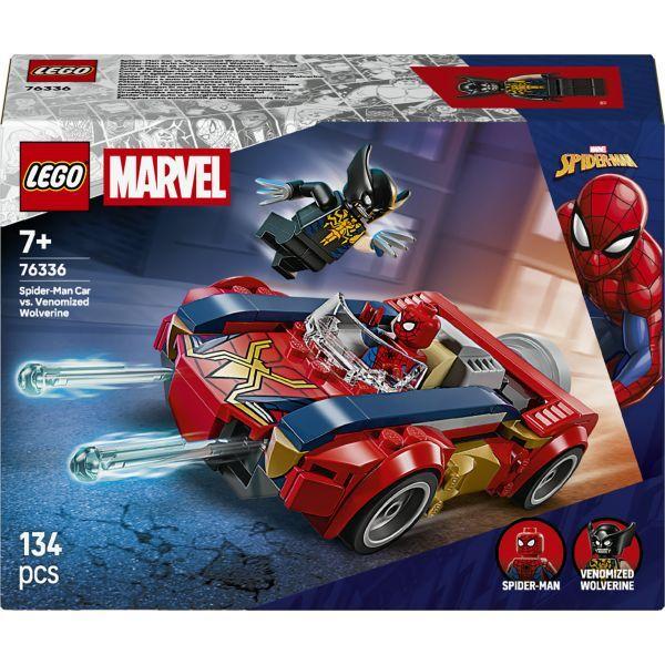 Conjunto de Construção LEGO Marvel 76336 Carro Spider-Man vs. Wolverine Venomizado (7 anos - Multicor)