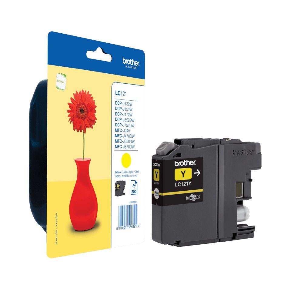 Tinteiro BROTHER LC121YBP (300 páginas - Amarelo)