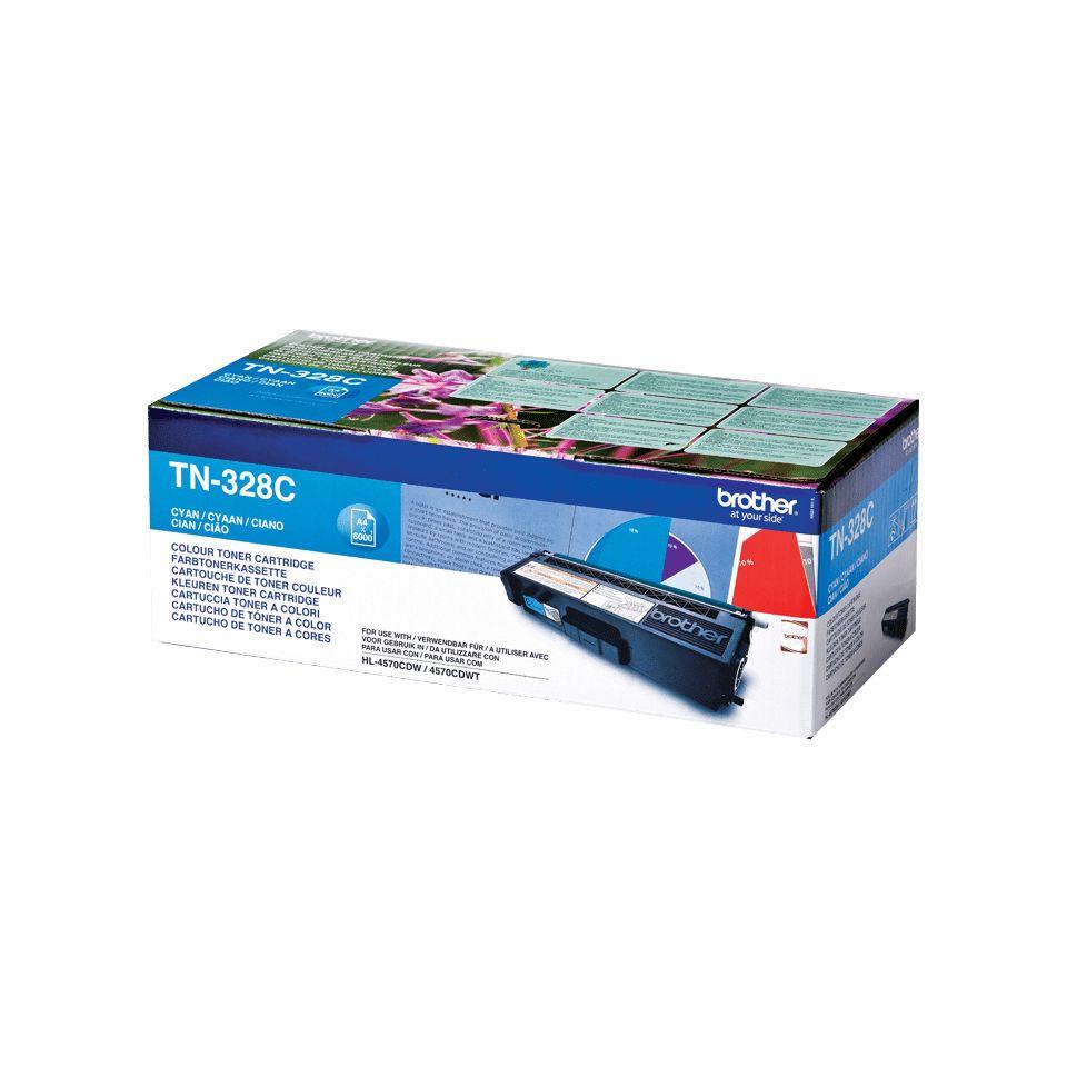 Toner BROTHER TN-328C (6000 páginas - Ciano), miniatura 2