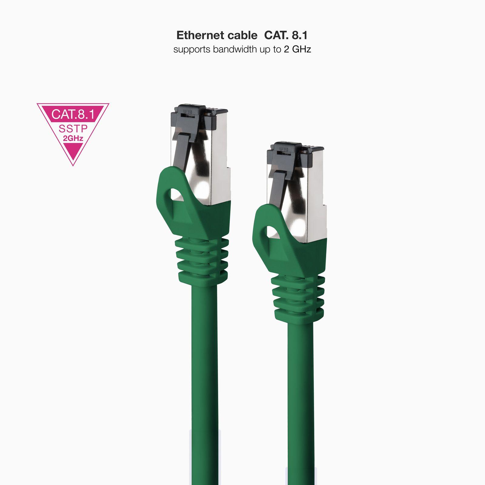 Cabo de Rede NANOCABLE 10.20.2002-GR (2 m - Cat8.1 - RJ-45 - Verde), miniatura 2