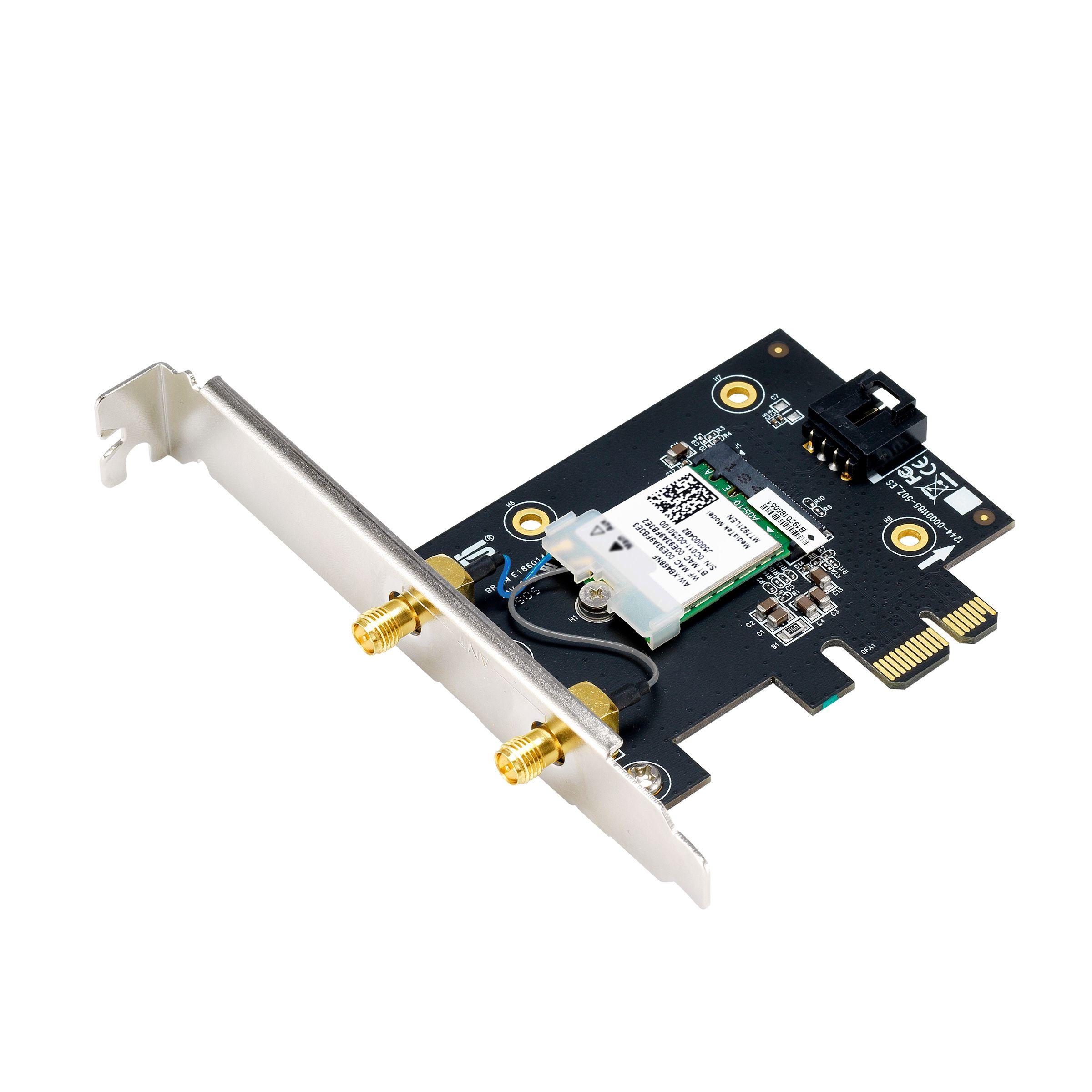Placa de Rede PCIe ASUS PCE-BE6500 (Wi-Fi 7 - 2882 Mbit/s - Tri-band - Preto e Inox) — miniatura 3