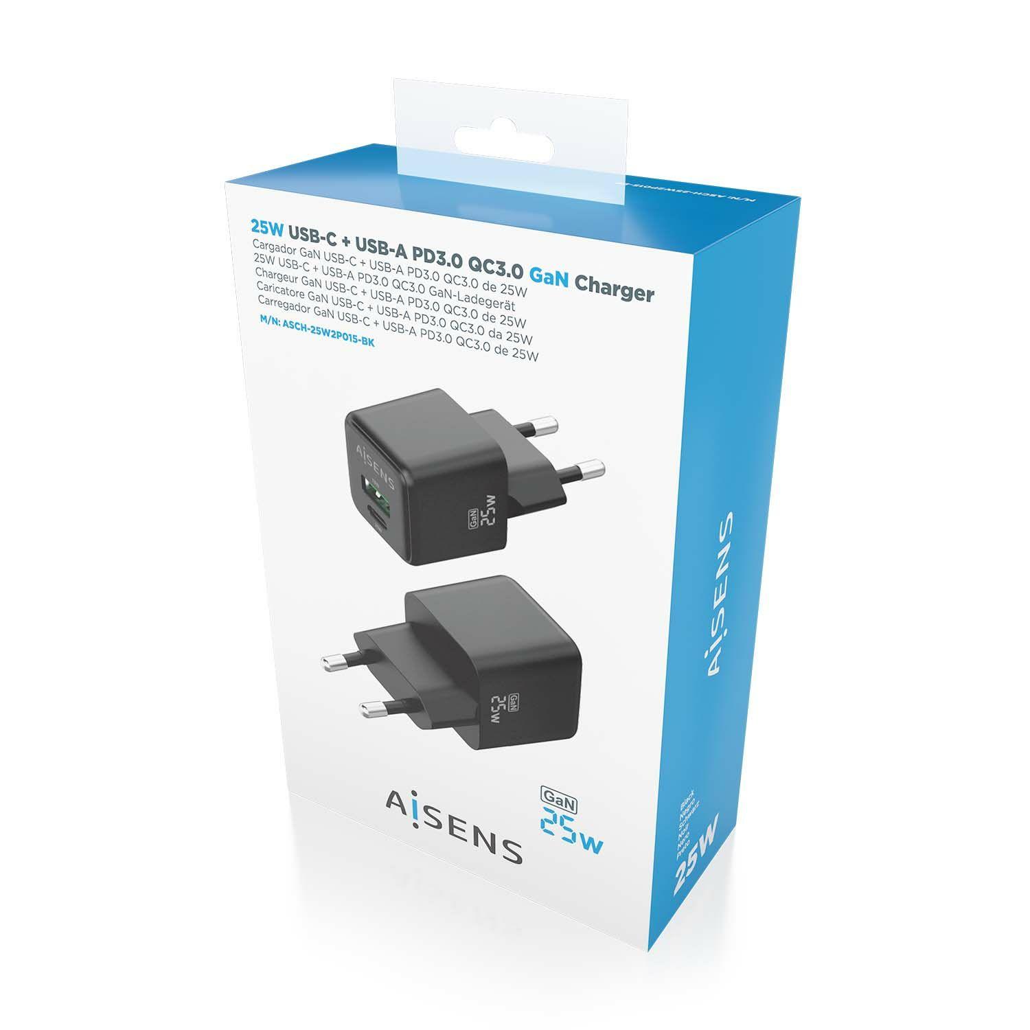 Carregador USB AISENS ASCH-25W2P015-BK (25 W - Preto), miniatura 6