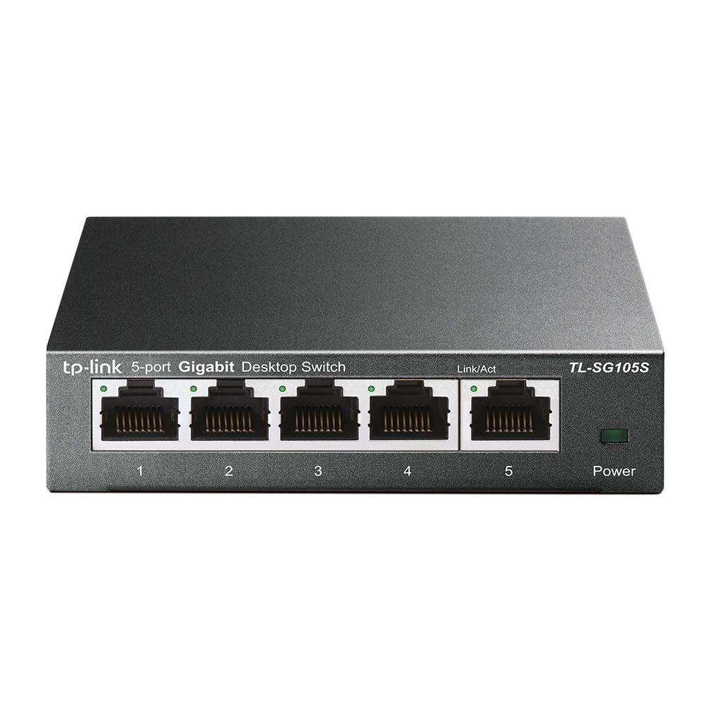 Switch TP-LINK TL-SG105S V2 (Gigabit Ethernet - 1 MB - 10 Gbit/s - Preto)