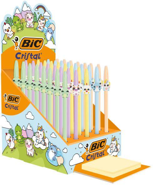 Expositor de 40 Canetas Esferográficas BIC Cristal Pastel Figurines (Corpo opaco)