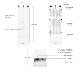 Ponte de Rede UBIQUITI Wave-MLO5 (Wi-Fi 7 - 5000 Mbit/s - Banda única, 5 GHz - Branco) — miniatura 3