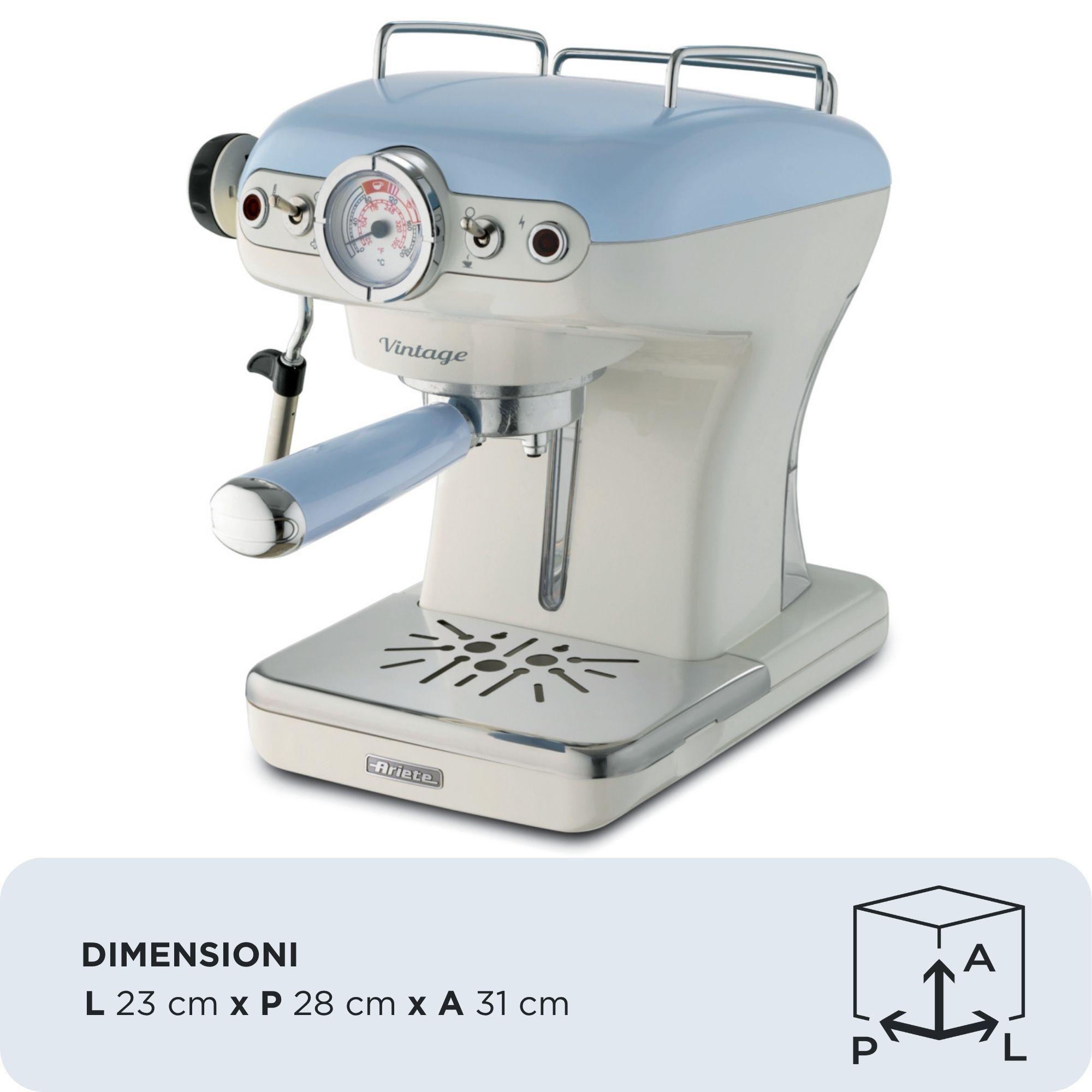 Máquina de Café Expresso ARIETE Vintage 1389 (Café moído, doses individuais - 850 W - 15 bar - Azul Claro), miniatura 2