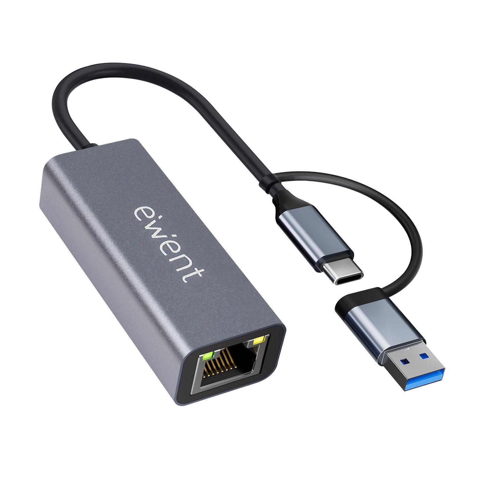 Adaptador de Rede EWENT EW9819 (0,15 m - Cinzento)