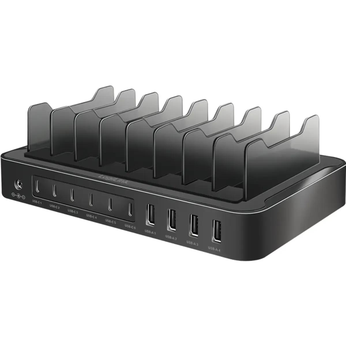 Estação de Carregamento USB LOGILINK PA0327 (120 W - Preto)