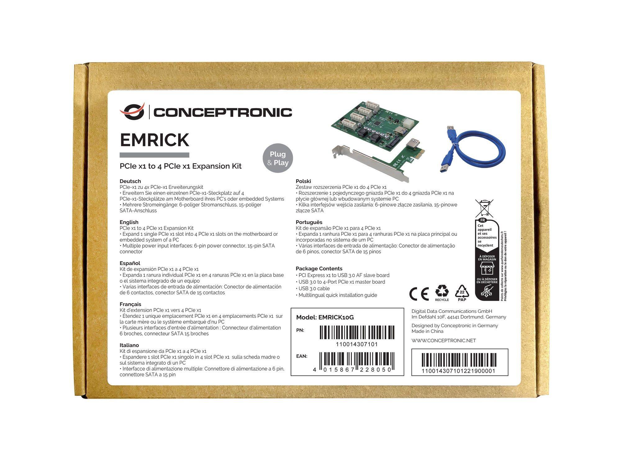 Placa de Expansão PCIe CONCEPTRONIC EMRICK10G (Verde) — miniatura 3