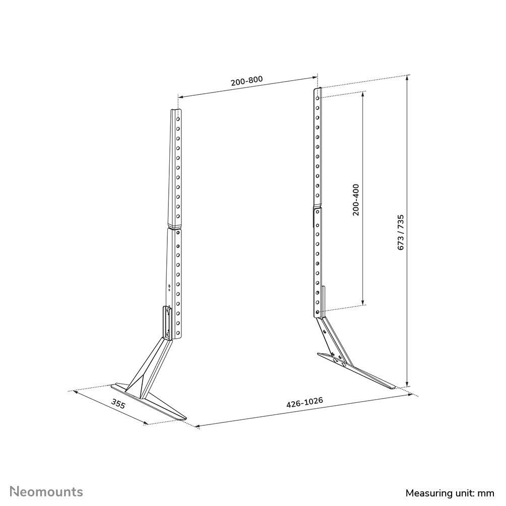 Suporte de Secretária para TV NEOMOUNTS DS45-430BL19 (800 x 400 mm - 200 x 200 mm - 190,5 cm - Preto), miniatura 12