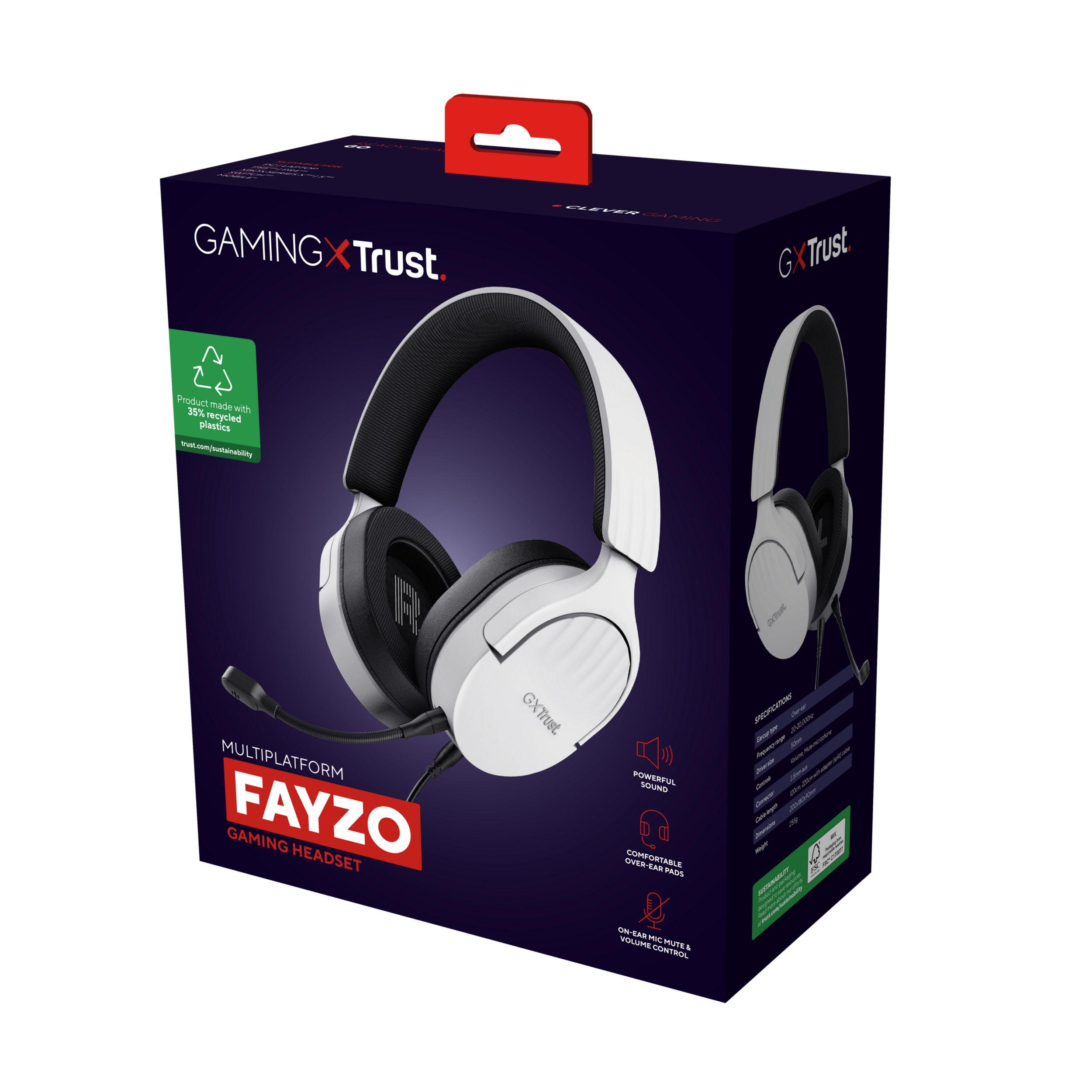 Headset Gaming TRUST GXT 489W Fayzo (Binaural - Com fios - 5 cm - Preto/Branco) — miniatura 7