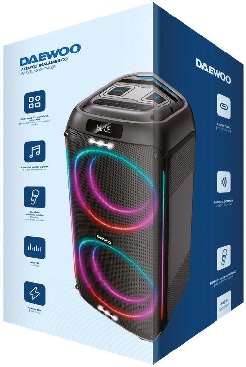 Coluna Portátil Karaoke DAEWOO DW3010 (40 W RMS - Sem fios, AUX, USB e Cartão SD - Preto), miniatura 3