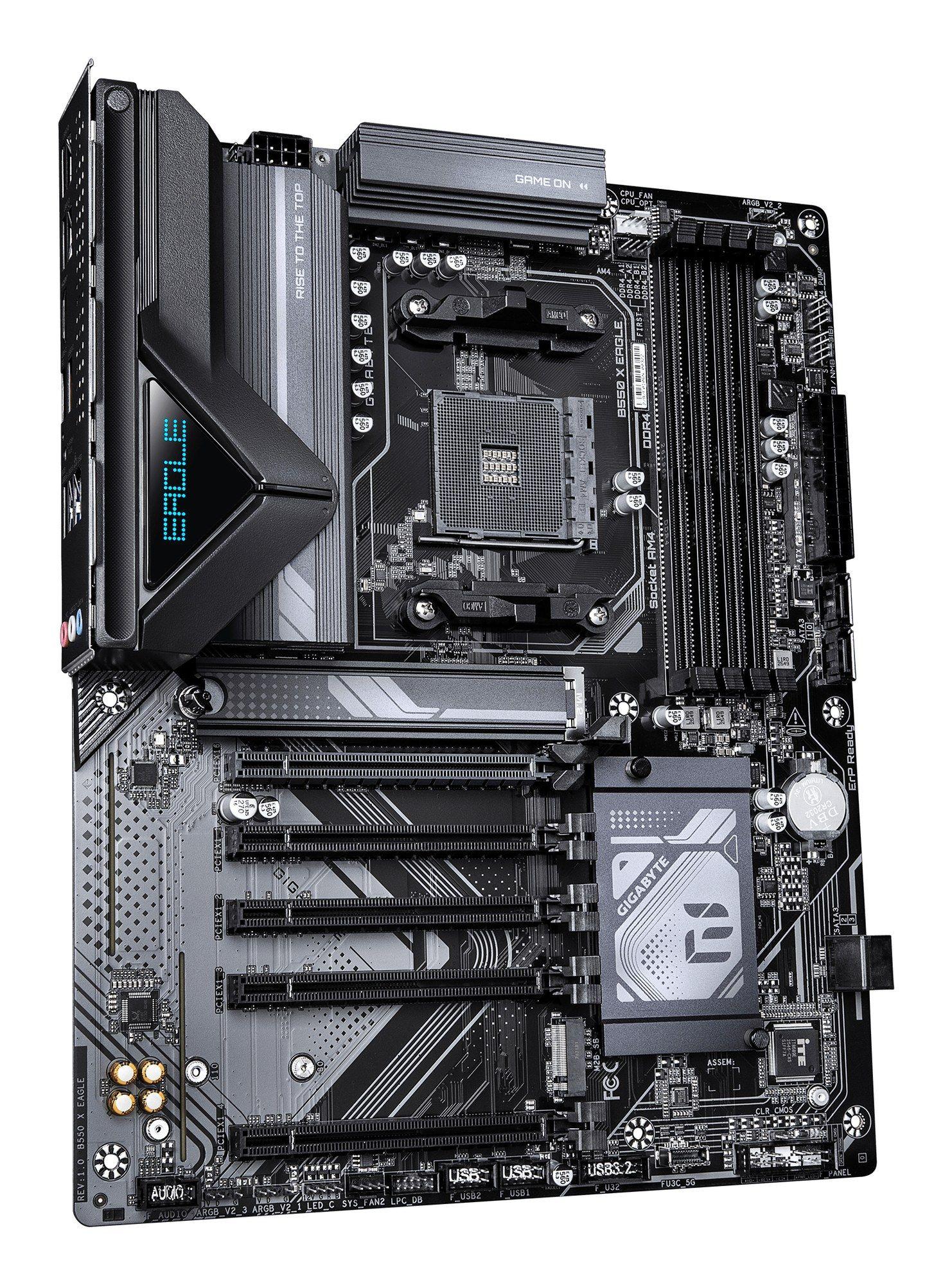 Motherboard GIGABYTE B550 X EAGLE (AM4 - ATX - Canal duplo - Castanho escuro) — miniatura 3