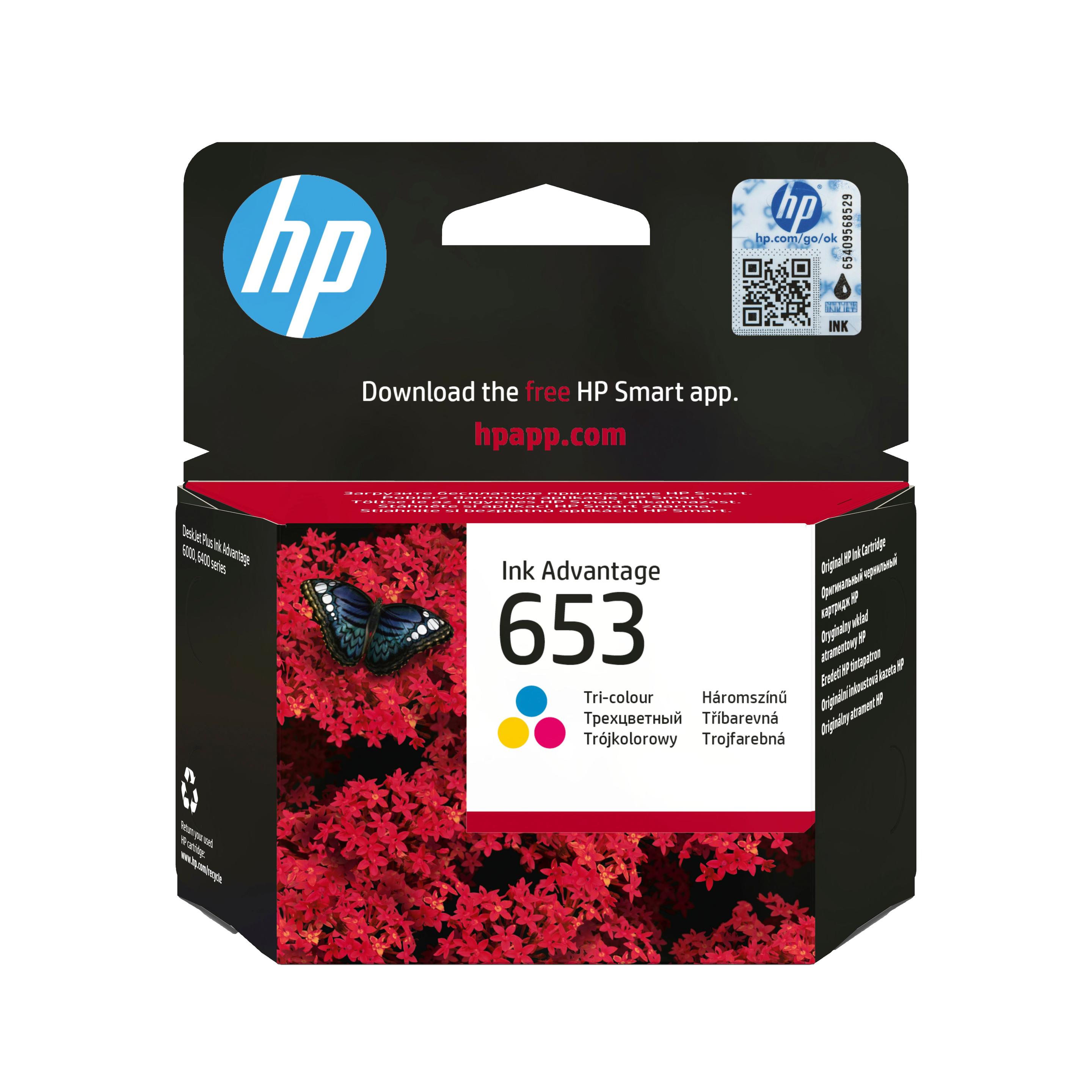 Tinteiro HP 653 (200 páginas - Tricolor)