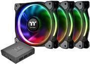 Kit de Ventoinhas para Caixa PC THERMALTAKE Riing Plus 12 RGB (Não suportado - 9,45 W - Preto)