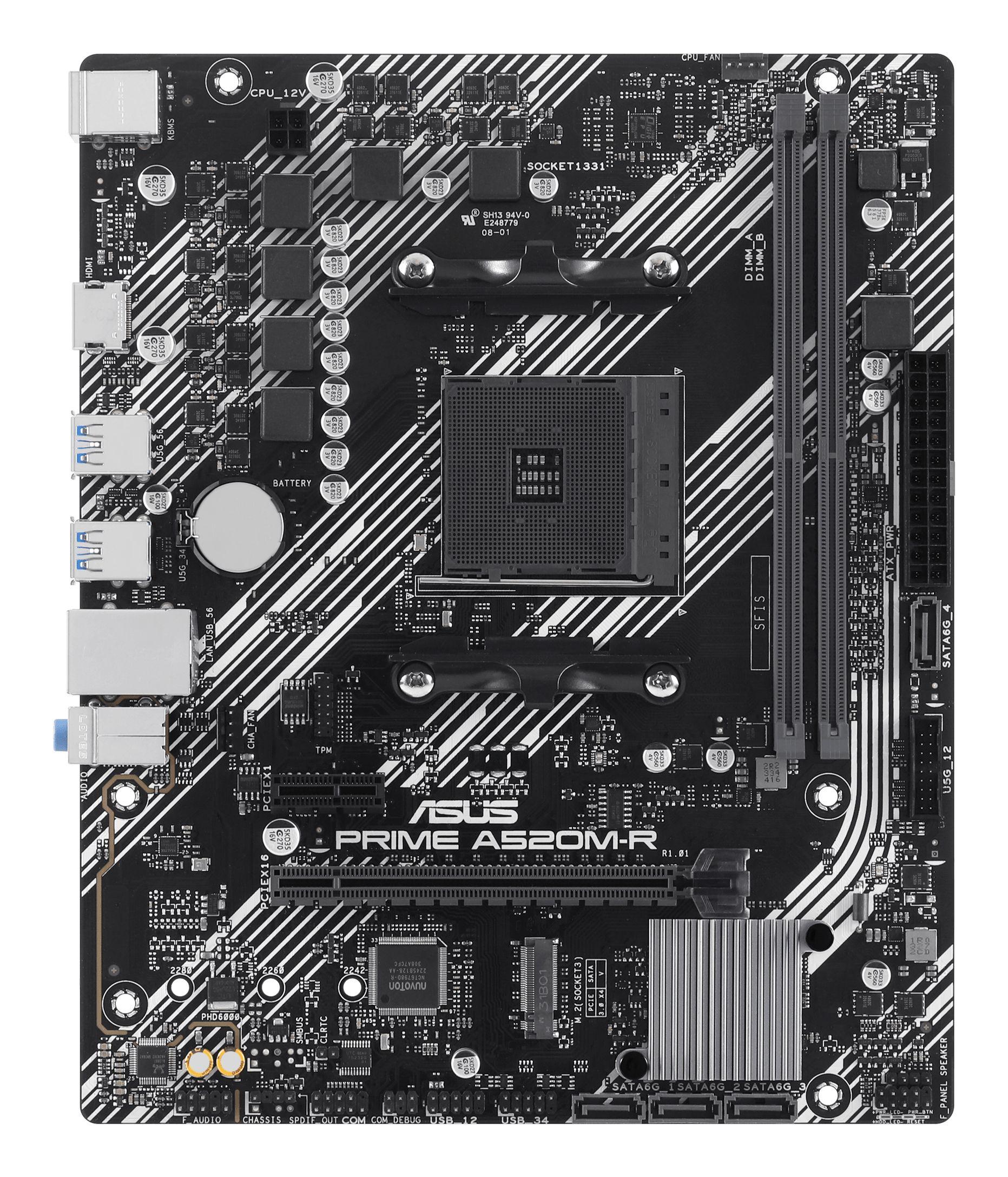 Motherboard ASUS PRIME A520M-R (AM4 - micro ATX - Duplo canal - Preto), miniatura 2