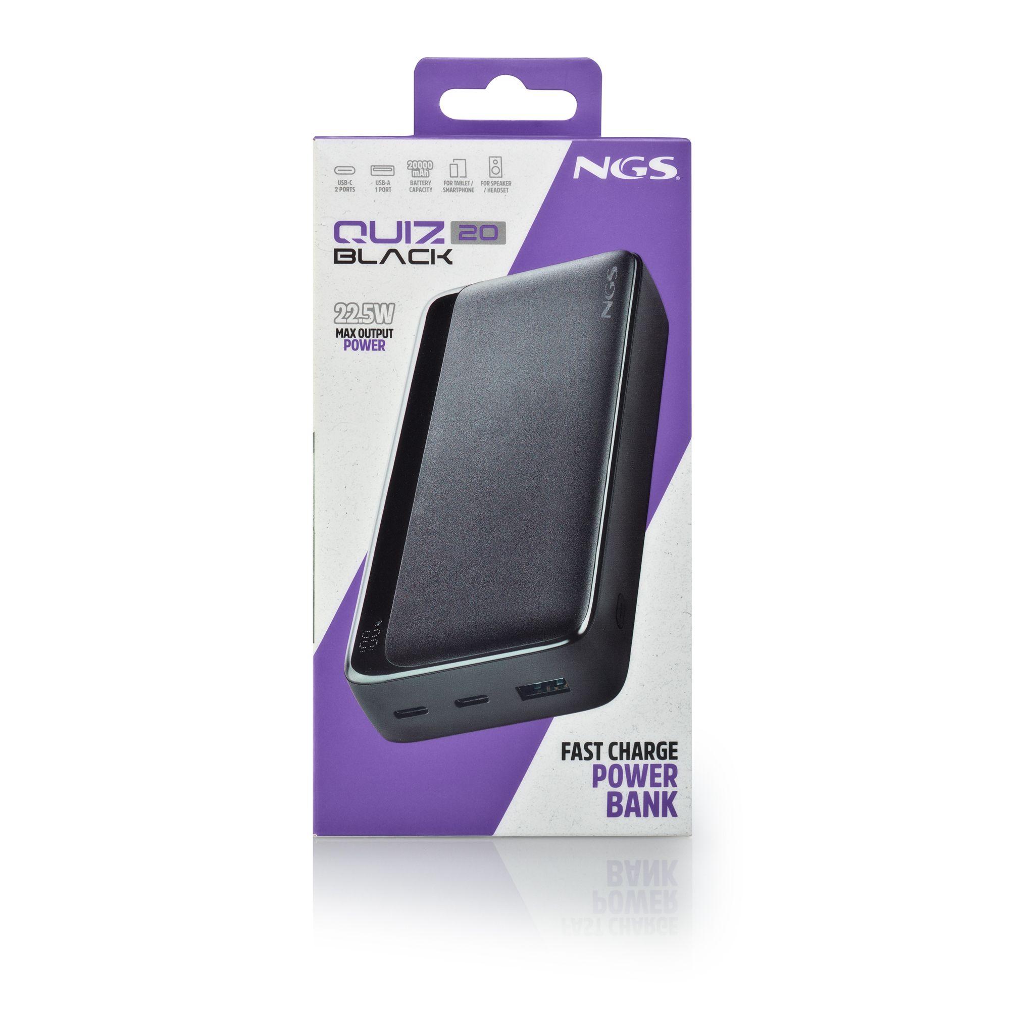 Bateria Externa NGS QUIZ 20 (20000 mAh - 74 Wh - USB Type-C - Preto), miniatura 5