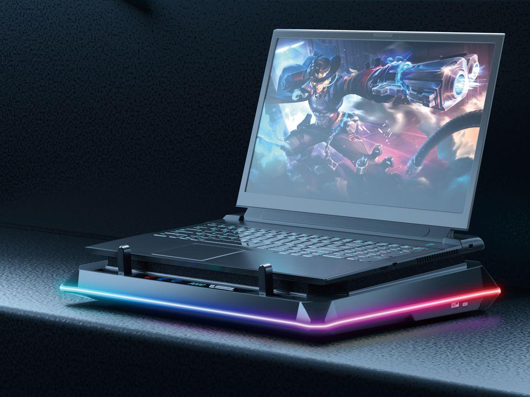 Base de Refrigeração para Portátil CONCEPTRONIC THYIA03B Turbo (19" - Ventoinha 14 cm - RGB - Preto), miniatura 7