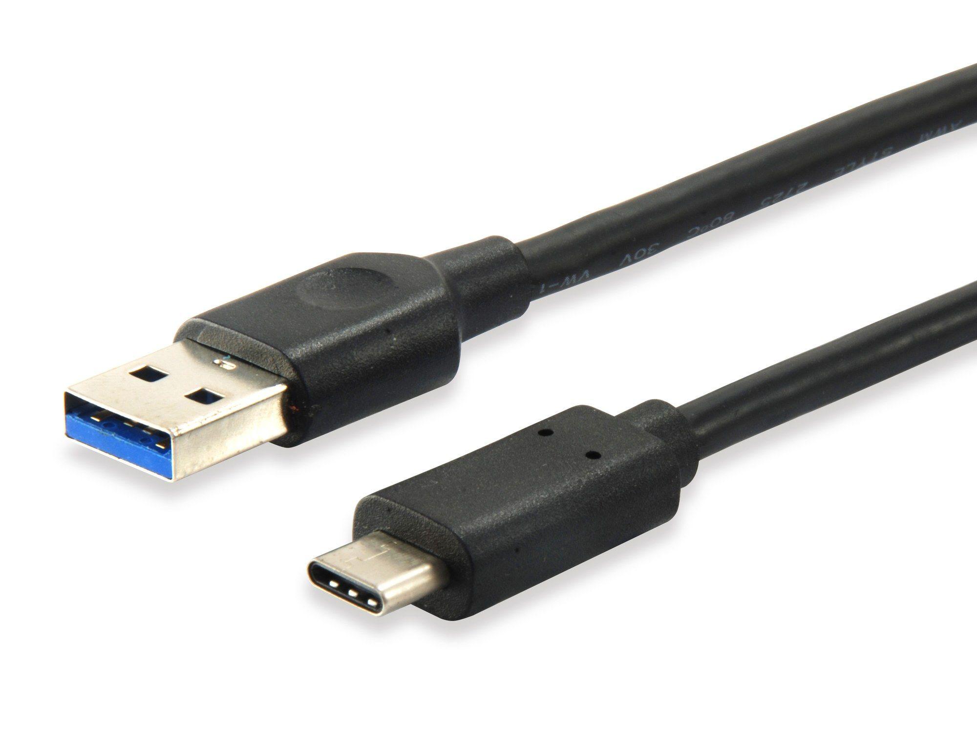 Cabo USB-C para USB-A EQUIP EQ128345 (0,5 m - USB A - USB C - Preto)