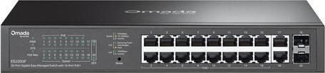 Switch Gerido TP-LINK Omada ES220GP (18 portas Gigabit - 2 Gigabit - 1000 Mbps)