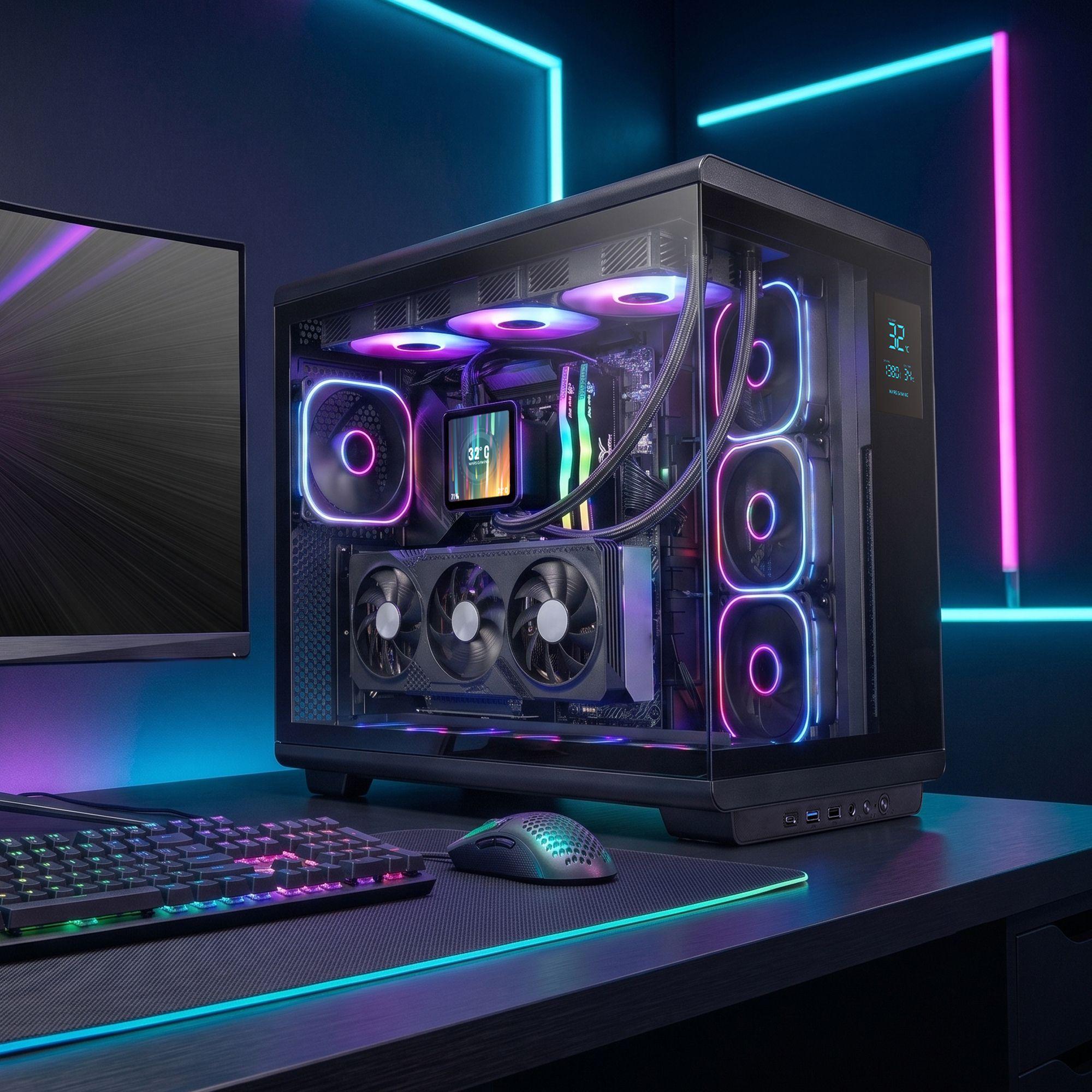 Caixa de Computador MARS GAMING MC-REVPRO (ATX - Ecrã LCD 4,3" - Preto) — miniatura 3
