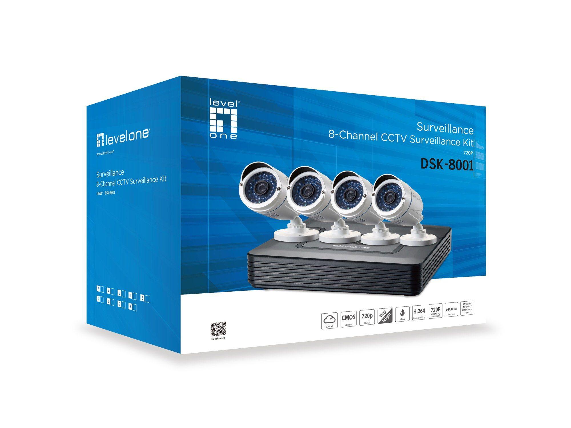 Kit de Videovigilância LEVEL ONE DSK-8001 (Preto e Branco) — miniatura 2