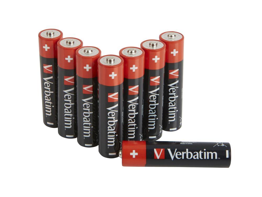 Pilhas Alcalinas VERBATIM AAA-LR03 Micro (8 unidades - 1,5 V)
