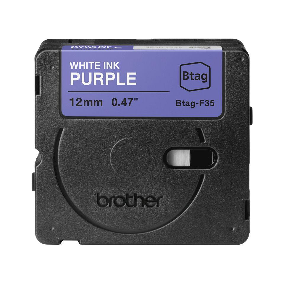 Fita para Rotuladora BROTHER BTAG-F35 (Branco sobre Roxo) — miniatura 3