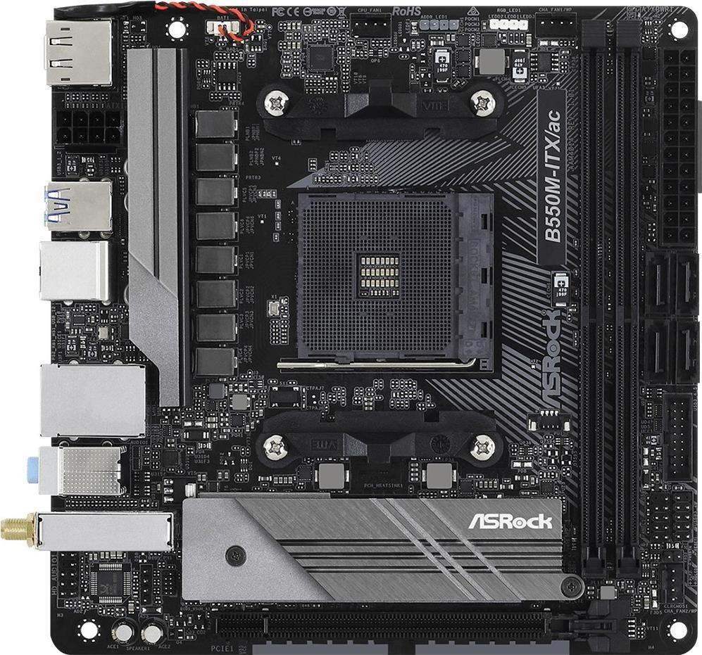 Motherboard ASROCK B550M-ITX/ac (AM4 - AMD Ryzen 3000 Series - Mini-ITX - Preto)