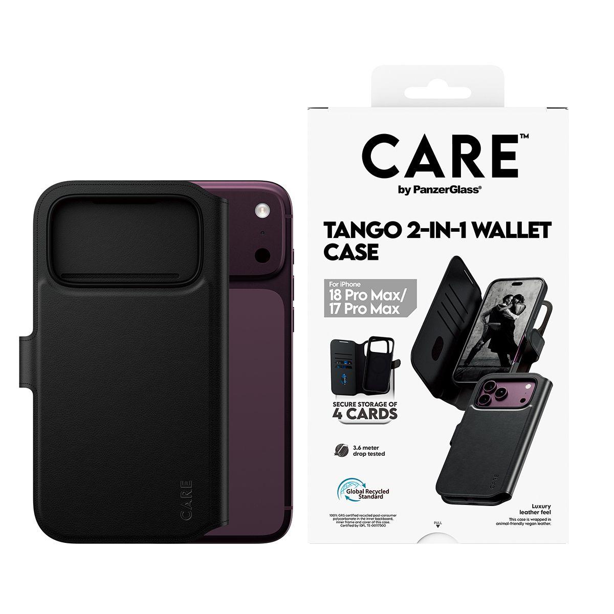 Capa Carteira PANZERGLASS CARE™ by PanzerGlass® Tango 2-in-1 Wallet Case (MagSafe - Preto), miniatura 2