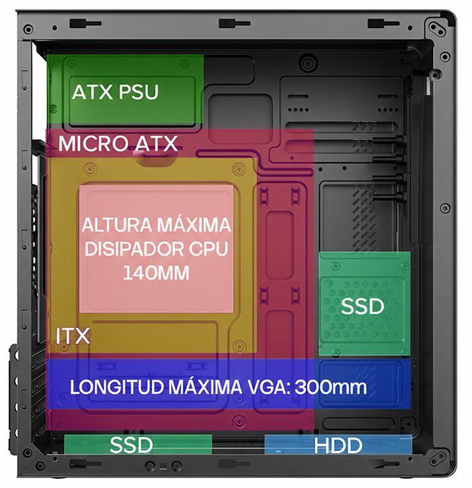 Caixa de Computador COOLBOX M640C (Micro ATX, Mini-ITX - Torre Micro-ATX - Aço SPCC 0,6 mm e SGCC 0,4 mm - Preto) — miniatura 6