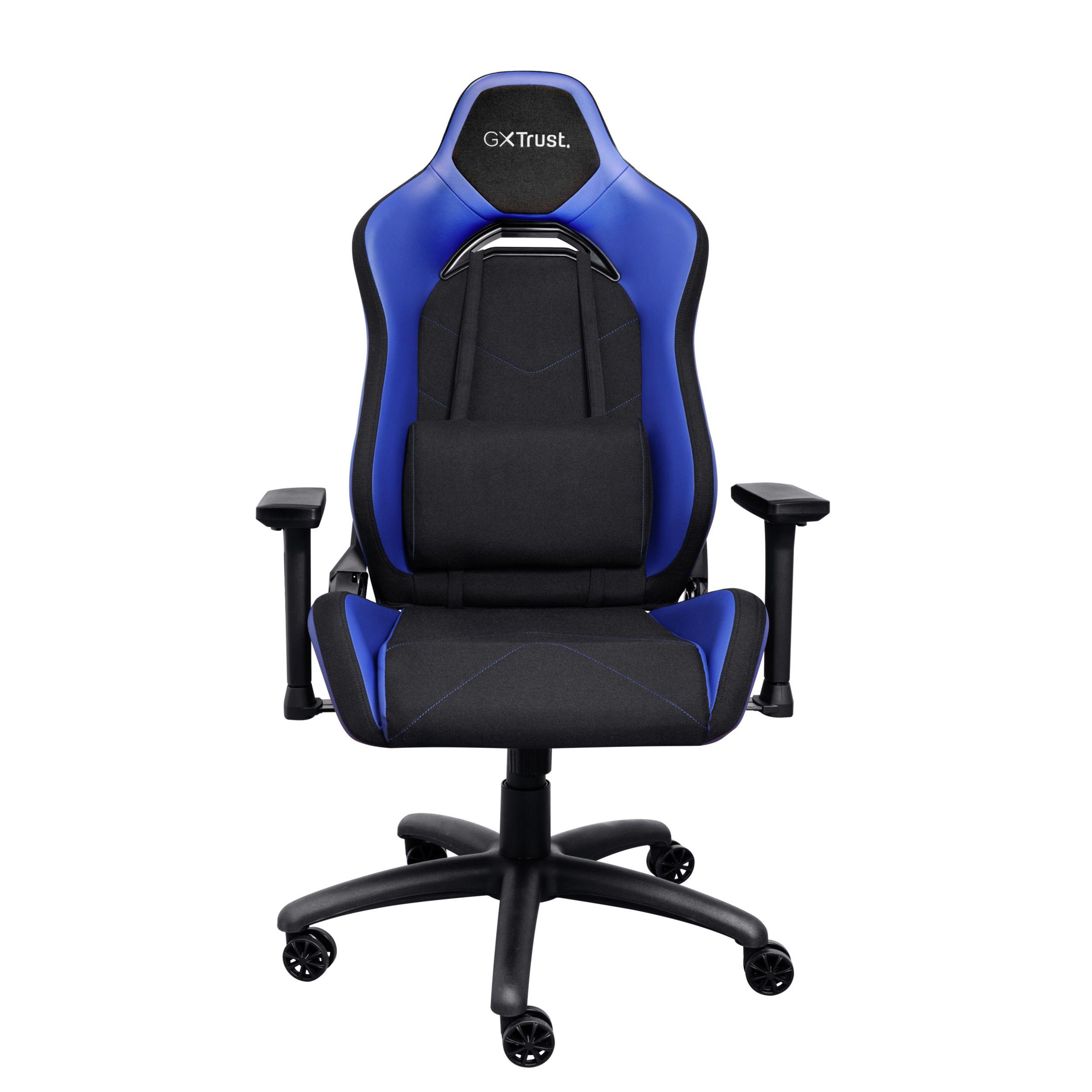 Cadeira Gaming TRUST GXT 714 RUYA (150 kg - 10 cm - Couro, Poliuretano - Preto e Azul) — miniatura 3