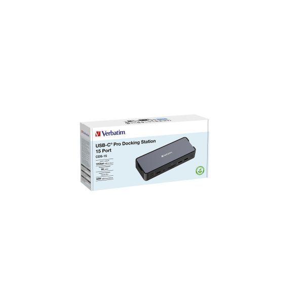Docking Station USB-C VERBATIM CDS-15 (Preto e Cinzento) — miniatura 3