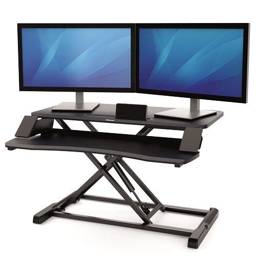 Suporte de Secretária Elevável FELLOWES Lotus Corsivo (17 kg - Preto), miniatura 7