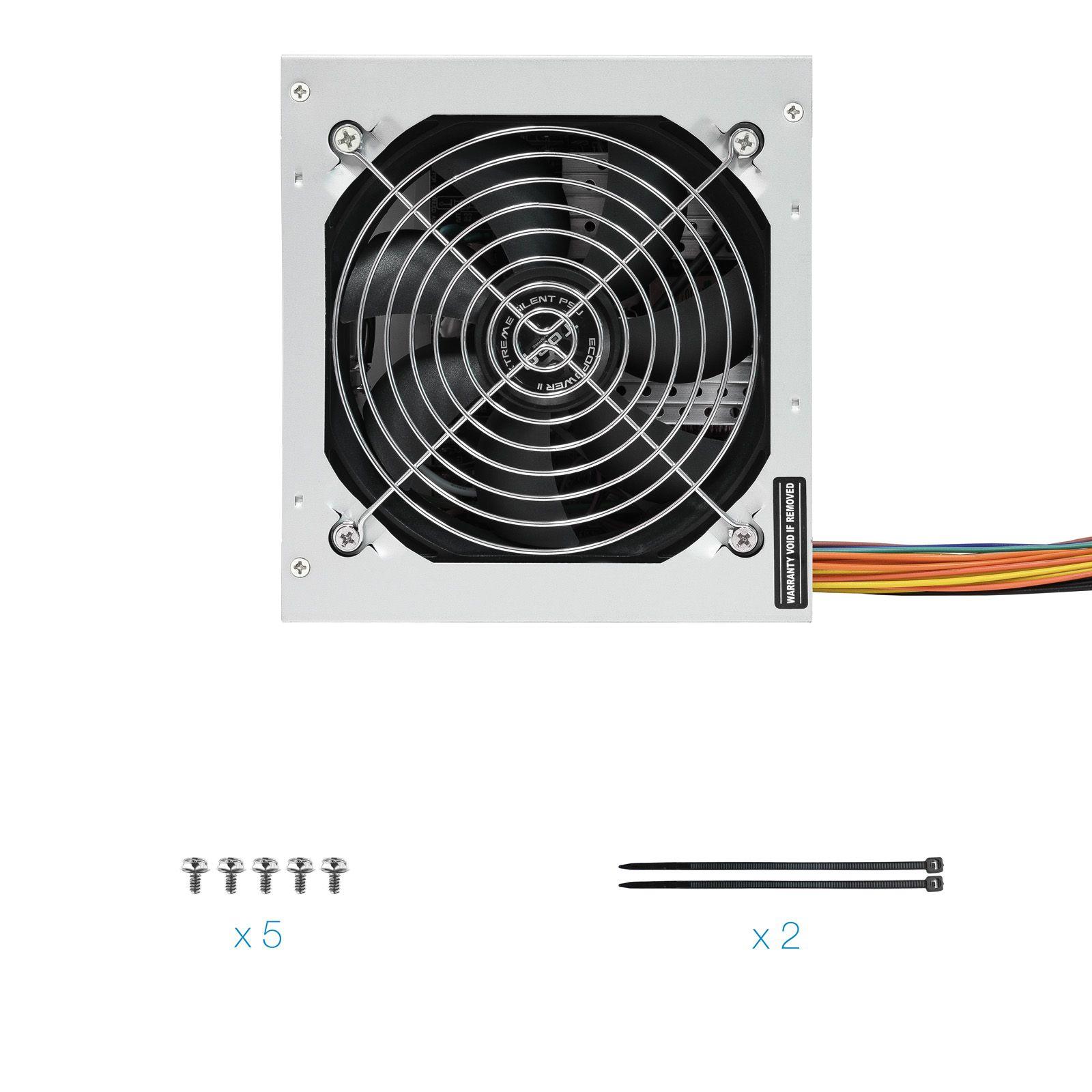 Fonte de Alimentação TOOQ Ecopower II TQEP-500SSE-O (ATX - 500 W - Não modular - Prateado), miniatura 8
