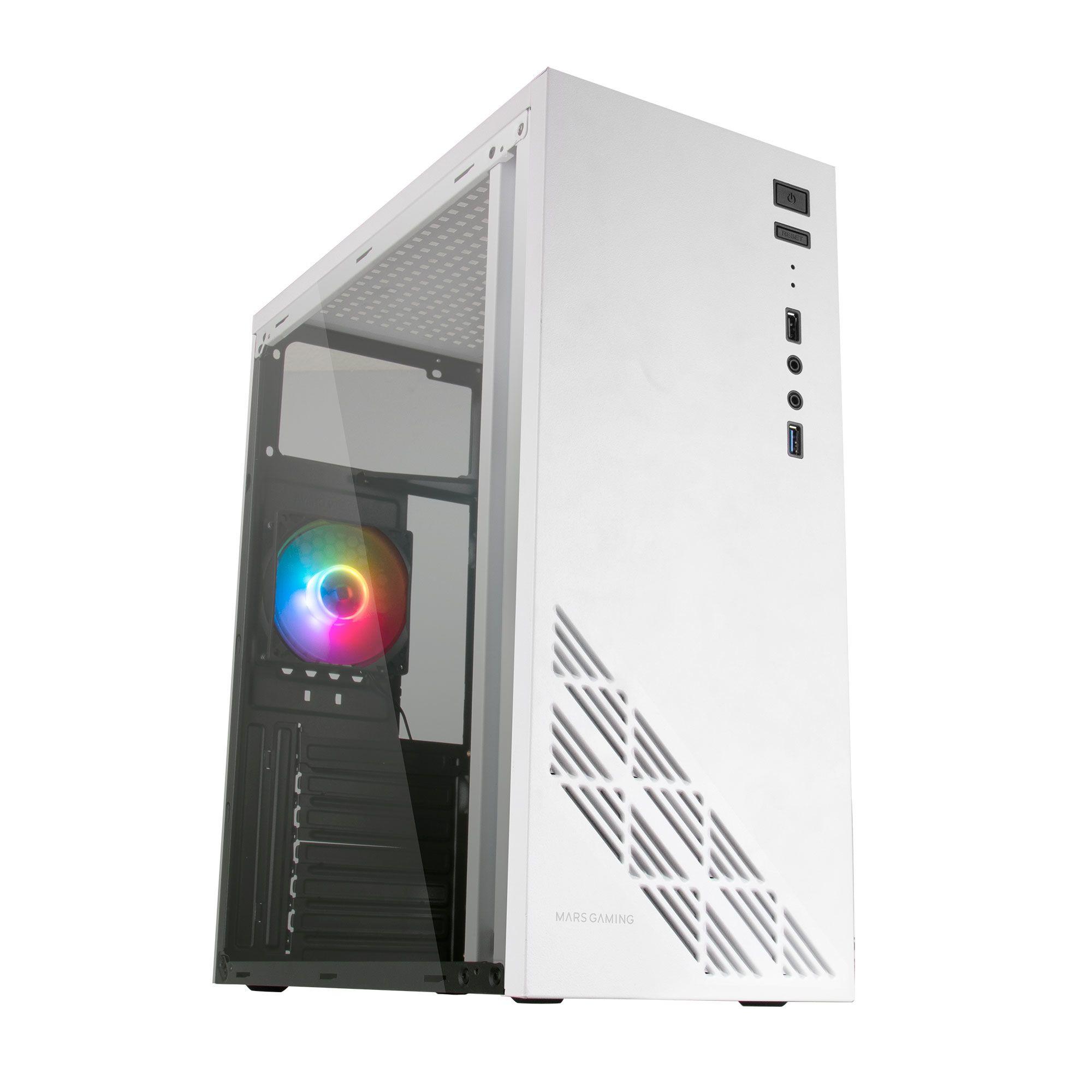 Caixa PC MARS GAMING MC100 (ATX, micro ATX, Mini-ITX - 2.5" - Mini-ITX, ATX - Branco)