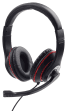 Headset Gaming GEMBIRD MHS-03-BKRD (Binaural - Com fios - Circum-aural - Preto/Vermelho)