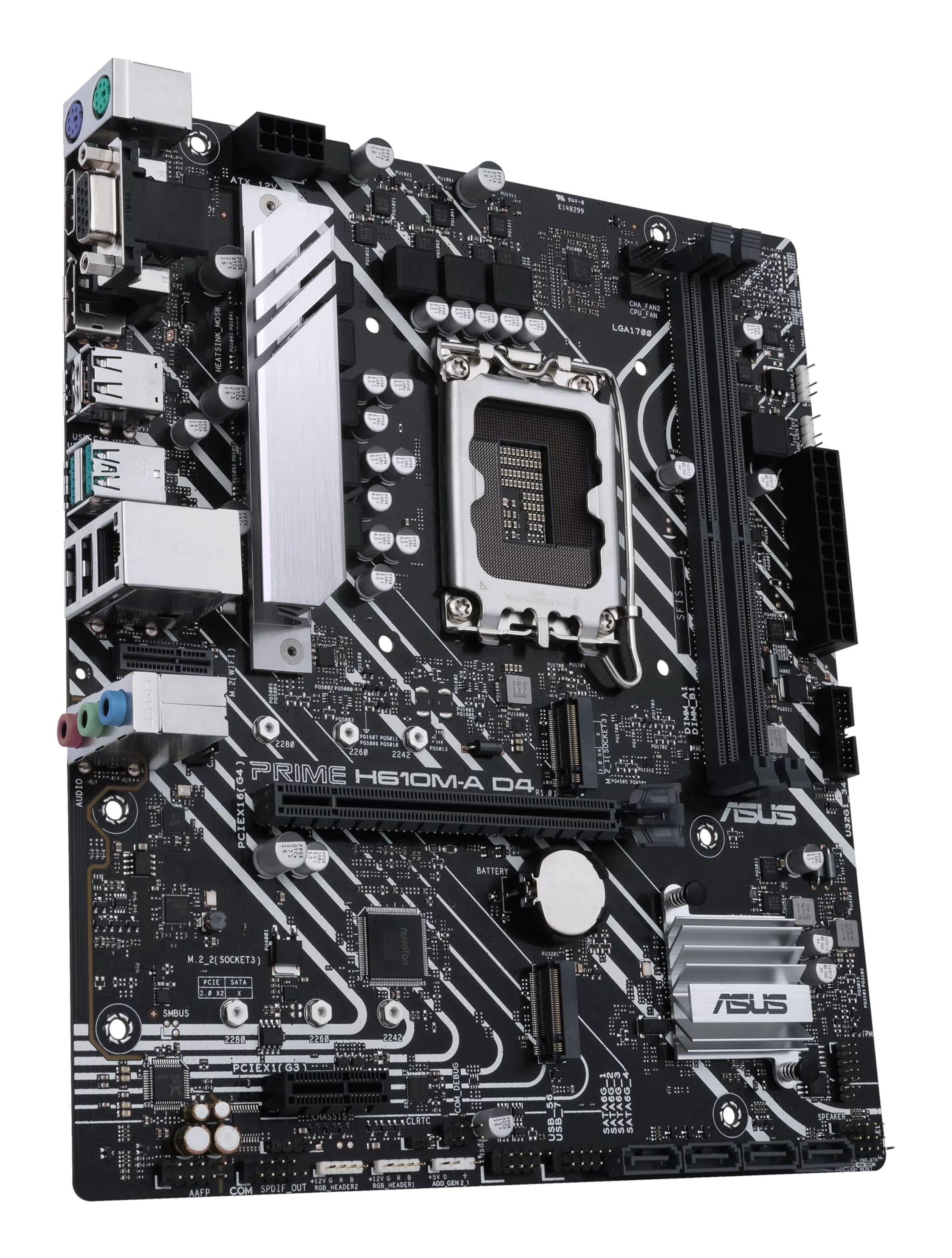 Motherboard ASUS PRIME H610M-A D4-CSM (LGA 1700 - micro ATX - Duplo canal - Preto) — miniatura 4